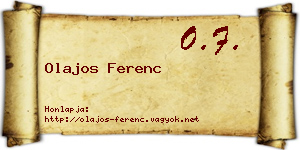 Olajos Ferenc névjegykártya
