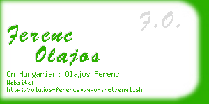 ferenc olajos business card